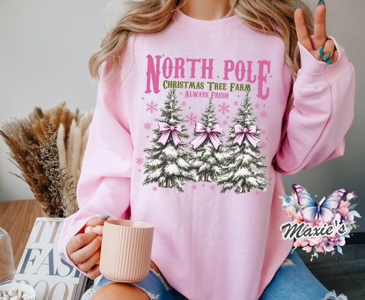 North Pole Tree Farm Graphic Design DTF Transfer Print