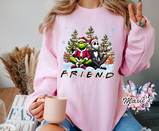 Grinch & Jack Bestie Graphic Design DTF Transfer Print