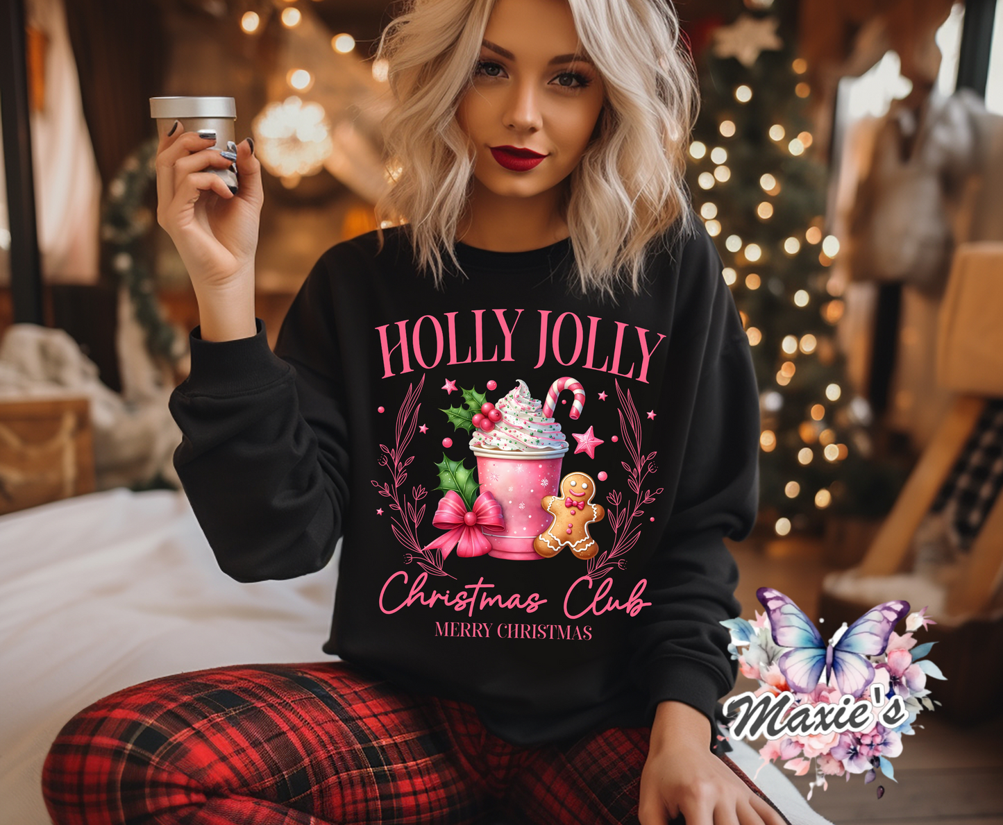 Holly Jolly Christmas Club Graphic Design DTF Transfer Print