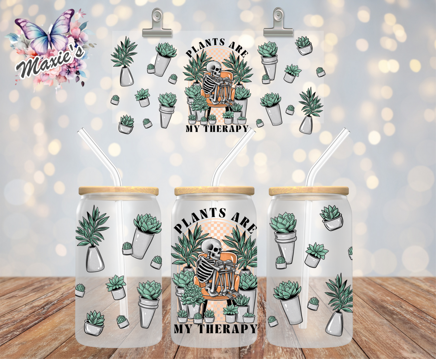 Plants 🌿 Are My Therapy Design 16oz. Cup Wrap