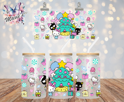 Kawaii Christmas Celebration Graphic Design 16oz UVDTF Cup Wrap