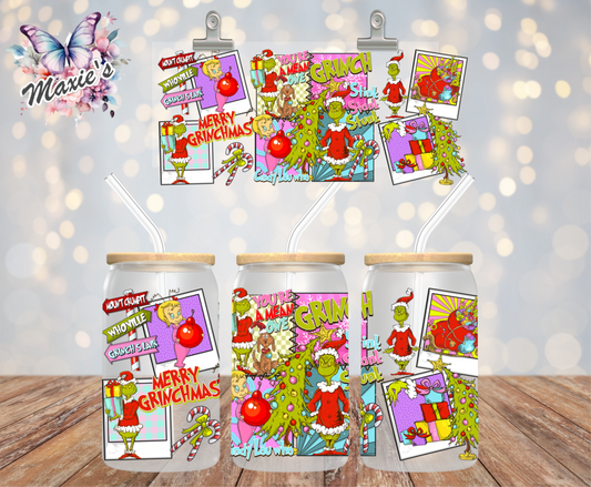 Merry Grinchmas WooVille Graphic Design 16oz. UVDTF Cup Wrap