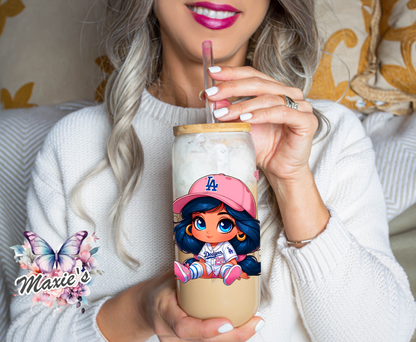 LA Baseball ⚾️ Girl & Kitty Theme 16oz. UVDTF Cup Wrap