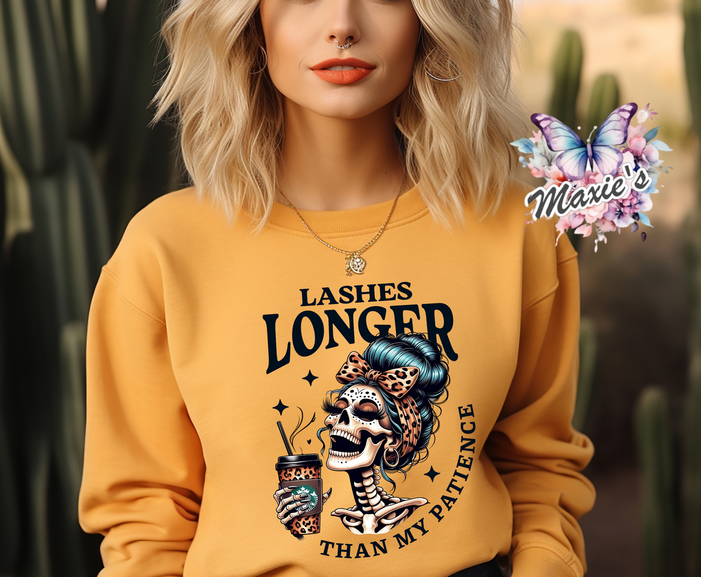 Lashes Longer Than My Patience Graphic Design DTF Transfer Print