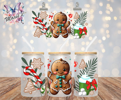 ✨️Double-Sided✨️ Christmas Gingerbread Baby Graphic Design 16oz. UVDTF Cup Wrap