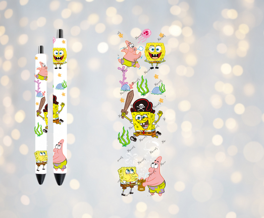 Sponge Bob Graphic Design UVDTF Pen Wrap/Bookmark Decal