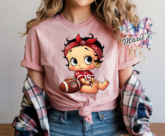 Sporty Baby Betty Boop Graphic Design Shimmery DTF Transfer Print