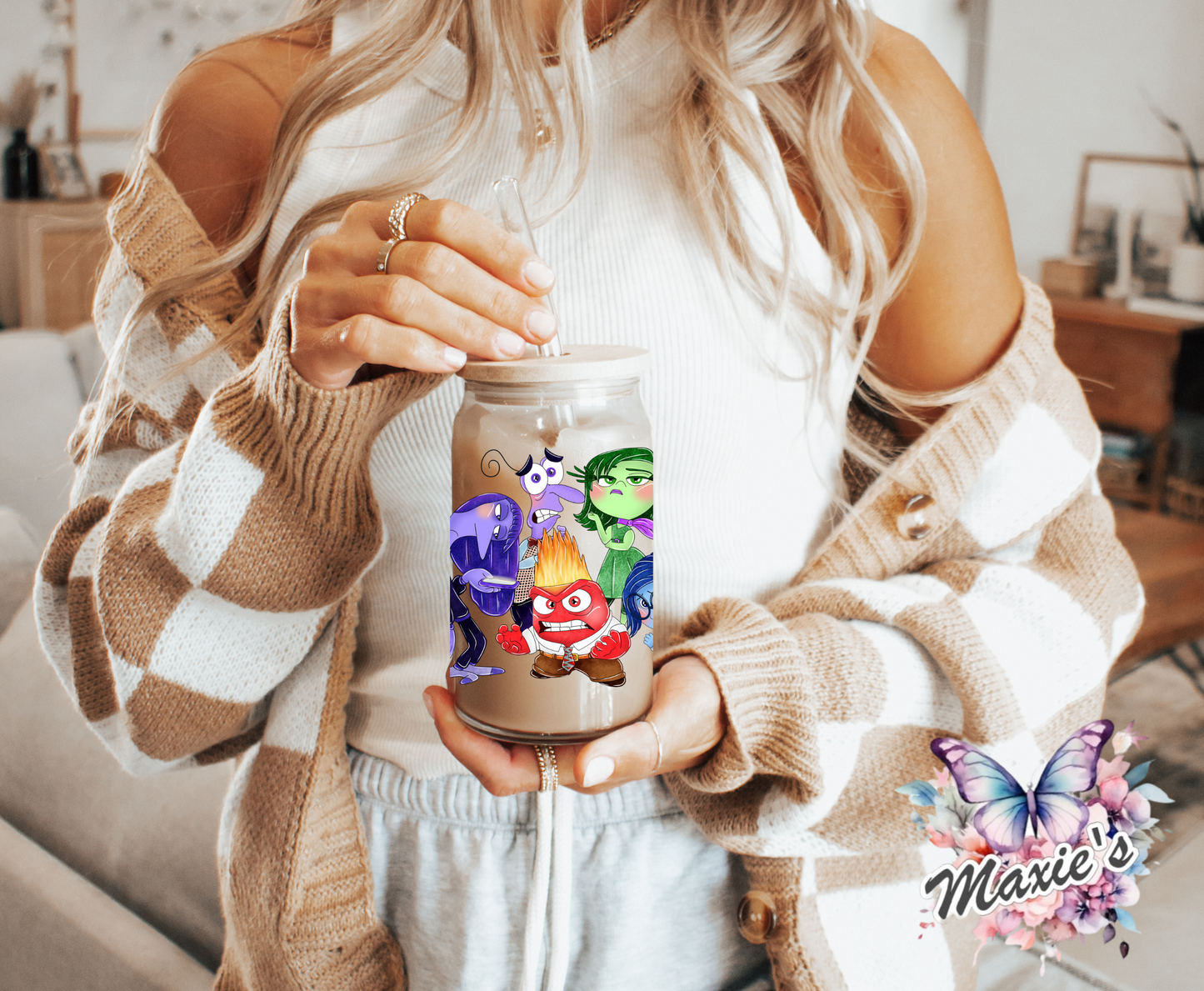 Inside Out Animation Characters Graphic Design 16oz. UVDTF Cup Wrap