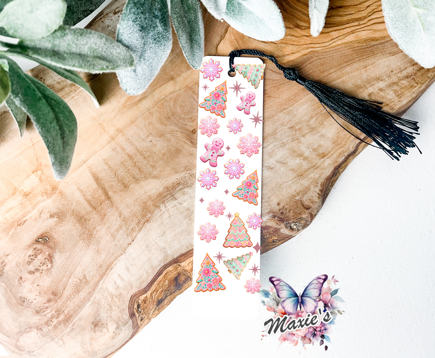 Pink Christmas Theme UVDTF Pen Wrap/Bookmark Decal