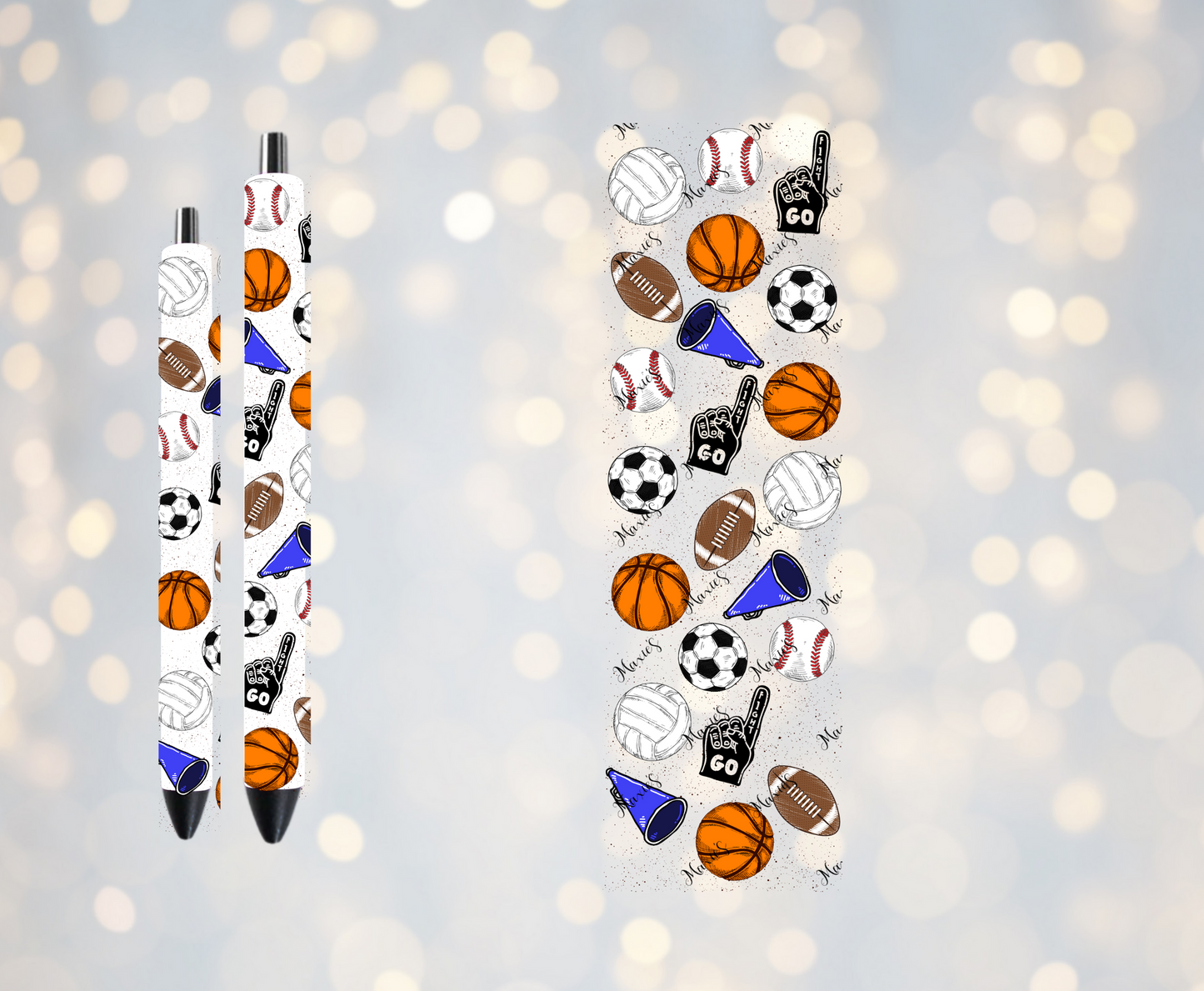 Sport Theme  UVDTF Pen Wrap/Bookmark Decal