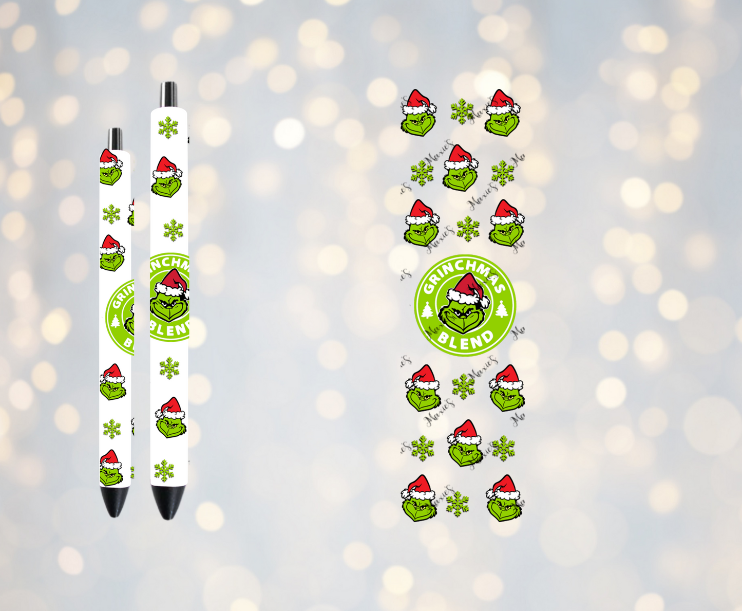 Classic Grinch Graphic Design UVDTF Pen Wrap/Bookmark Decal