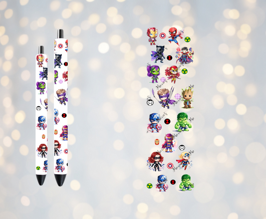 Super Hero Theme UVDTF Pen Wrap/Bookmark Decal