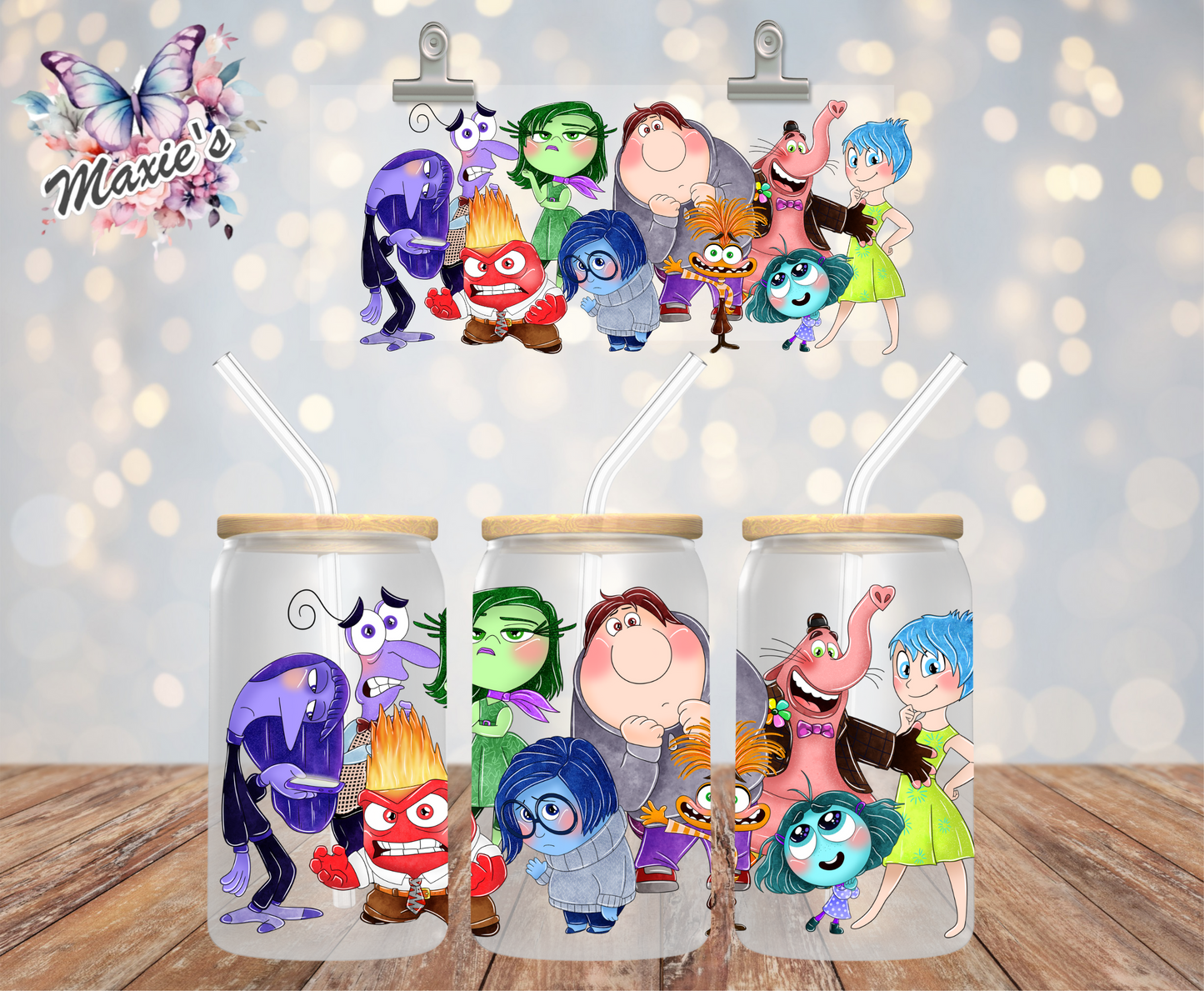 Inside Out Characters Graphic Design 16oz. UVDTF Cup Wrap