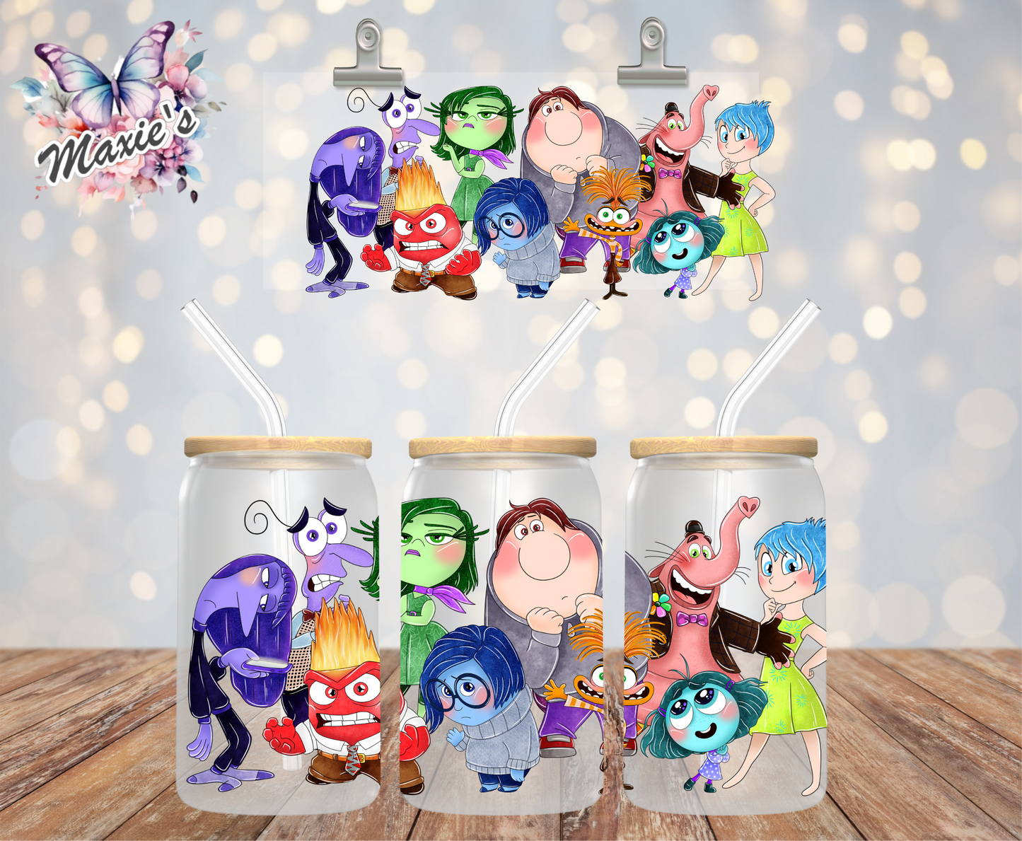 Inside Out Animation Characters Graphic Design 16oz. UVDTF Cup Wrap