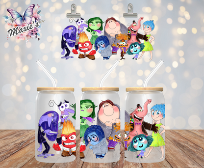 Inside Out Animation Characters Graphic Design 16oz. UVDTF Cup Wrap