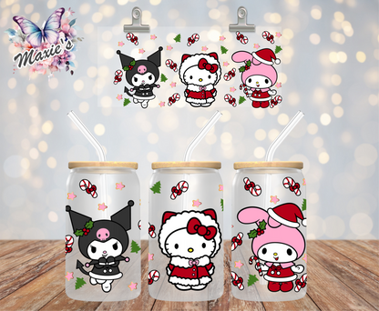 Christmas Kawaii Girls  Design 16oz. UVDTF Cup Wrap