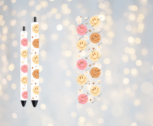 Concha Smiley Theme UVDTF Pen Wrap/Bookmark Decal