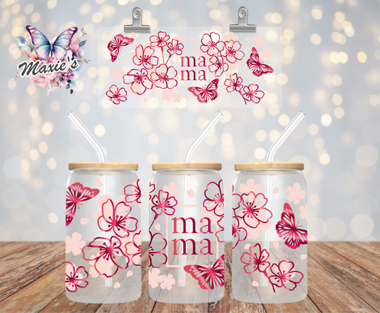 Mama Sakura Floral Theme 16oz. UVDTF Cup Wrap