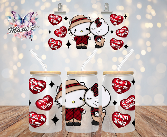 I Luv U, Darling Baby ♥️ Hello-Kitty Couple Graphic Design 16oz. UVDTF Cup Wrap