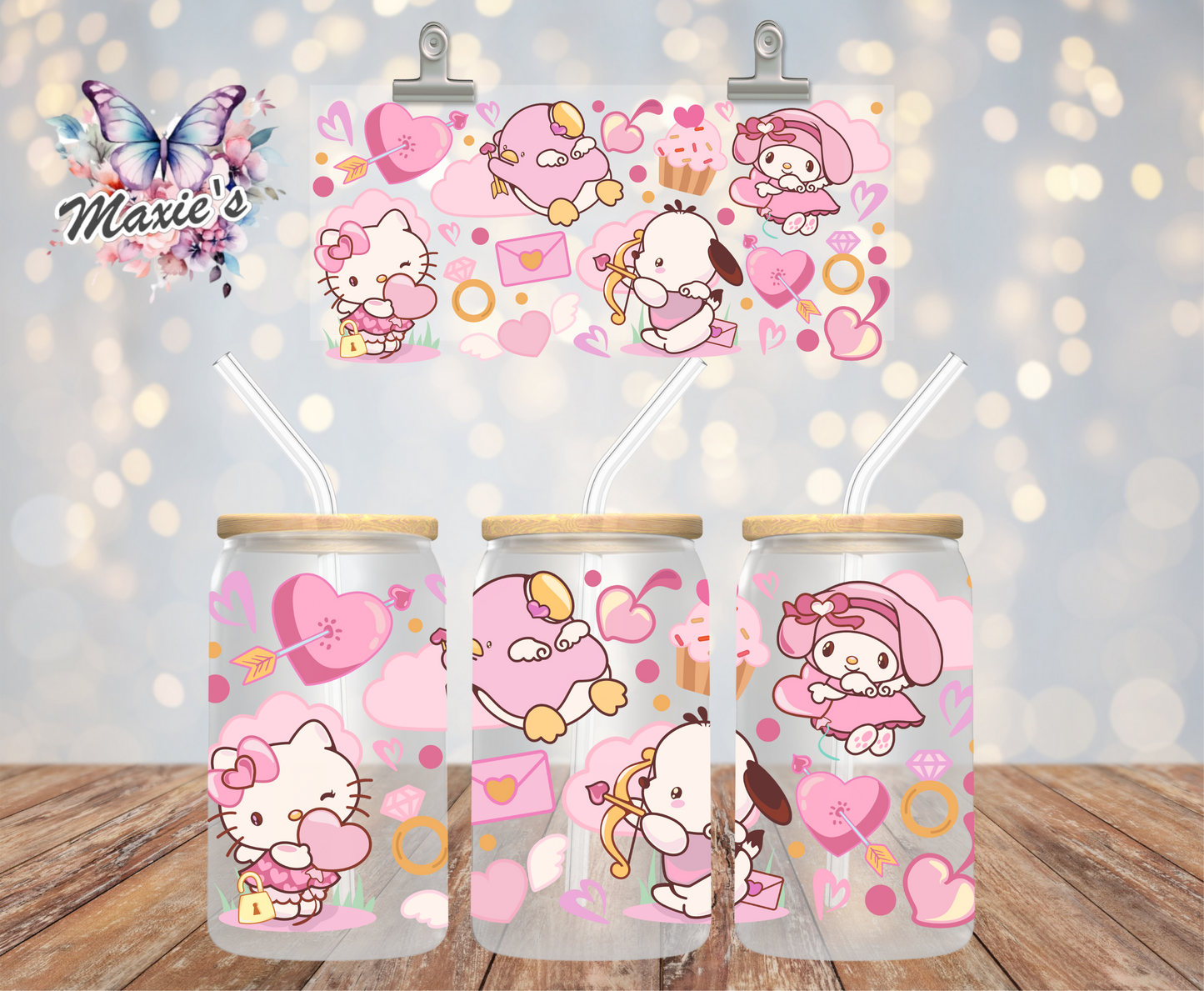 Pink Kawaii Romance 💖 Graphic Design 16oz. UVDTF Cup Wrap