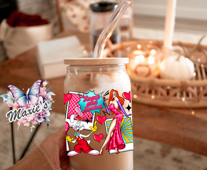 Roger Rabbit 🐇 & Missy Jessica Silly Romance Graphic Design 16oz. UVDTF Cup Wrap