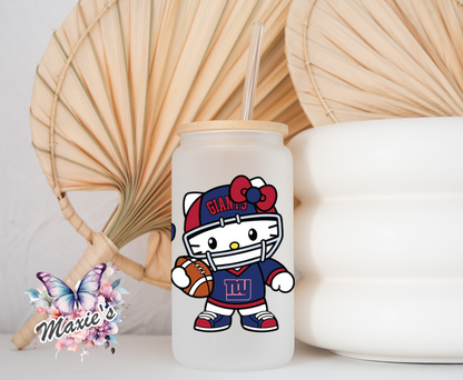 New York Giants/Big Blue Hello-Kitty Graphic Design 16oz. UVDTF Cup Wrap