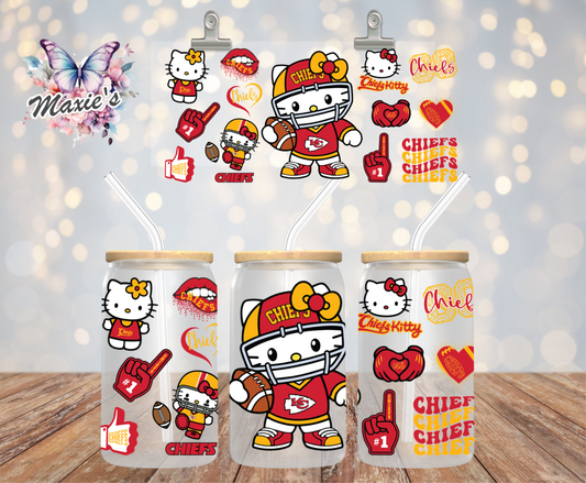 Kansas City Chiefs/Wolf Hello-Kitty Graphic Design 16oz. UVDTF Cup Wrap