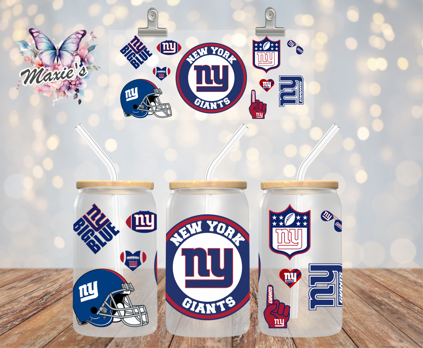 New York Giants/Big Blue Graphic Design 16oz. UVDTF Cup Wrap