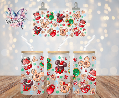 Holiday Cheer Mickey Mouse Theme Dessert Graphic Design 16oz UVDTF Cup Wrap