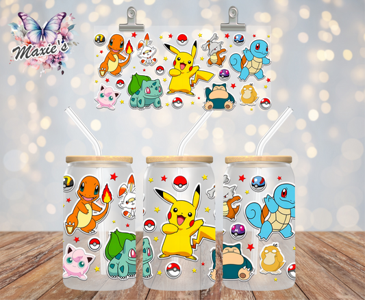 Pokémon Anime Graphic Design 16oz. UVDTF Cup Wrap