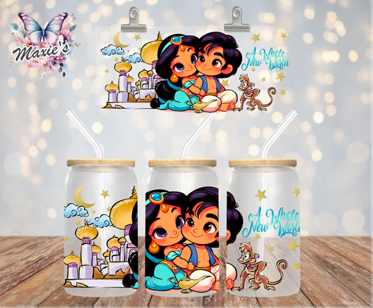 ✨️Double-Sided✨️ The Whole New World Romance Graphic Design 16oz. UVDTF Cup Wrap