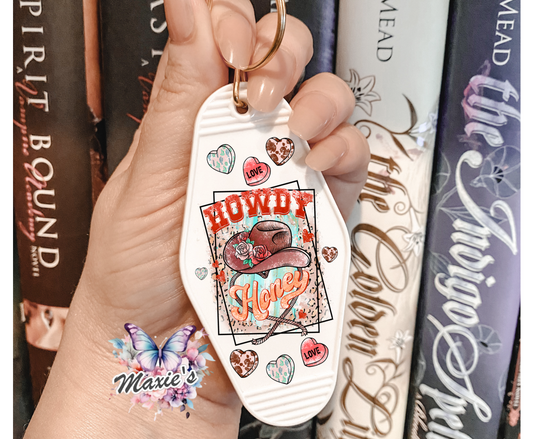Howdy Honey 🤠 Graphic Design UVDTF Motel Keychain Decal