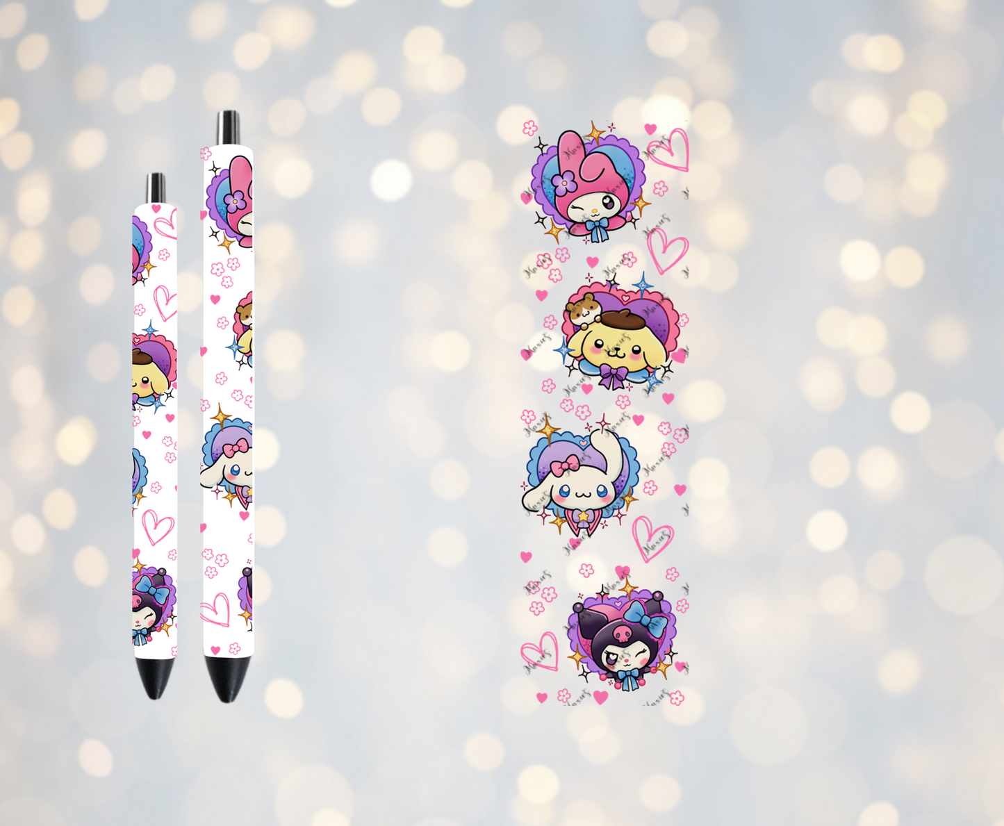 Forever Kawaii Friendship Graphic Design UVDTF Pen Wrap / Bookmark Decal