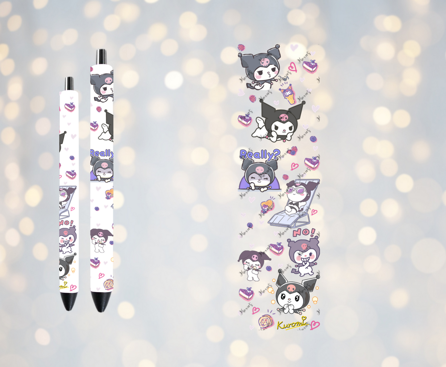 It's Kuromi!! Graphic Design UVDTF Pen Wrap / Bookmark Decal