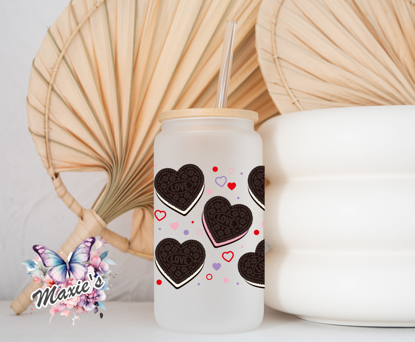 ✨️Double-Sided✨️ Heart ❤️ Shaped Oreo Cookie Theme 16oz. UVDTF Cup Wrap