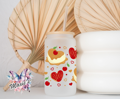 ✨️Double-Sided✨️ Flan Heart ♥️ Cake Graphic Design 16Oz. UVDTF Cup Wrap