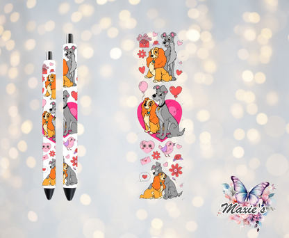 Lady & The Tramp Graphic Design UVDTF Pen Wrap/ Bookmark Decal