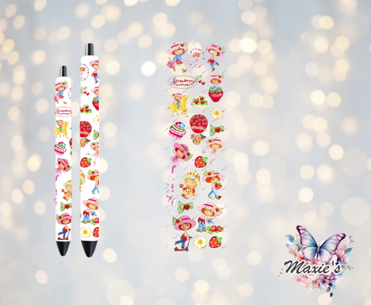 It's All About Strawberry Shortcake 🍰  Girl UVDTF Pen Wrap/ Bookmark Decal