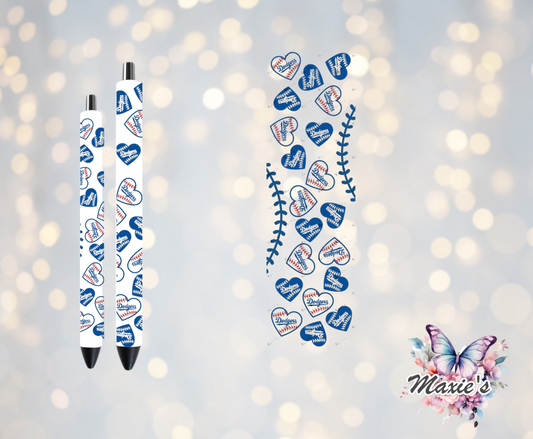 Baseball ⚾️ 🧢 Dodgers Theme UVDTF Pen Wrap/ Bookmark Decal