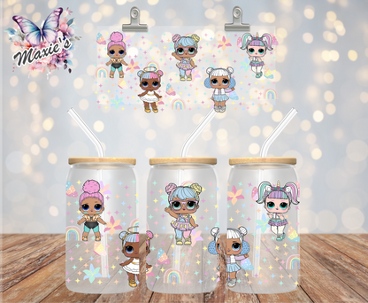 ✨️Double-Sided ✨️ Surprised Girl Dolls Graphic Design 16oz. UVDTF Cup Wrap