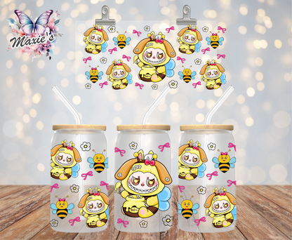 Honey Bee Labubu Graphic Design 16oz. UVDTF Cup Wrap