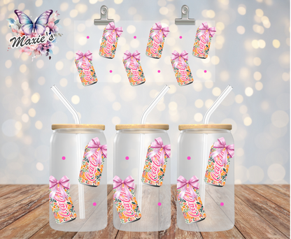 Floral Coca-Cola Theme 16oz. UVDTF Cup Wrap