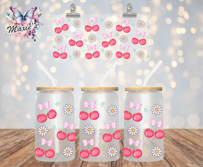 Daisy & Cherries 🍒  Theme 16oz. UVDTF Cup Wrap
