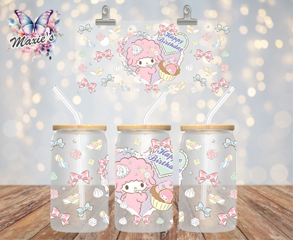 Happy Birthday Melody Graphic Design 16oz. UVDTF Cup Wrap