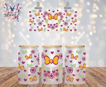 Floral Minnie Graphic Design 16oz. UVDTF Cup Wrap