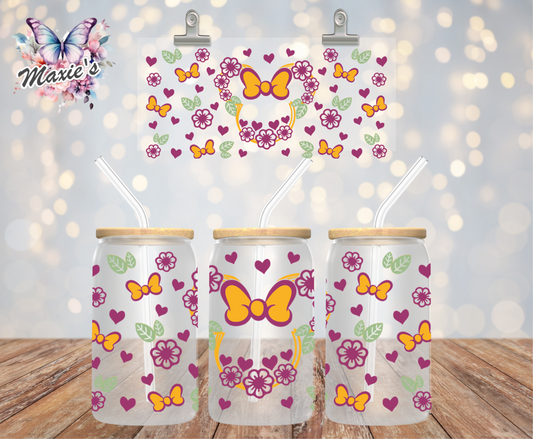 Floral Minnie Graphic Design 16oz. UVDTF Cup Wrap