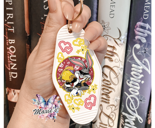 Bugs Bunny & Lola Graphic Design UVDTF Motel Keychain Decal