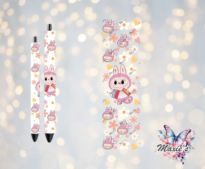 Floral Theme Labubu UVDTF Pen Wrap  / Bookmark
