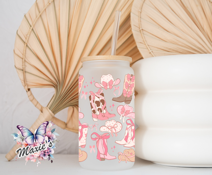 Pink Style Western Cowgirl Theme 16oz. UVDTF Cup Wrap