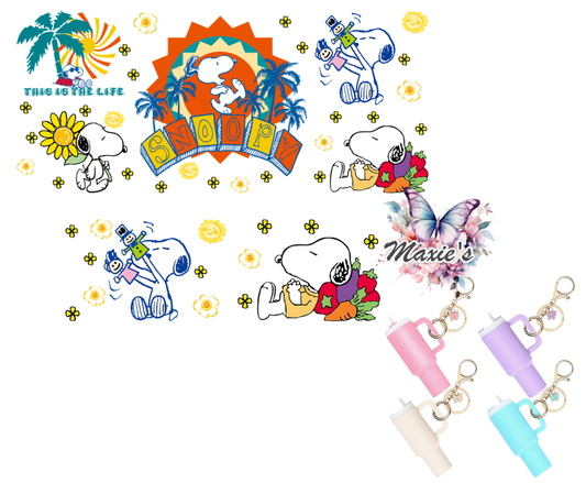 Snoopy Graphic Design UVDTF Mini Tumblr Keychain Decal